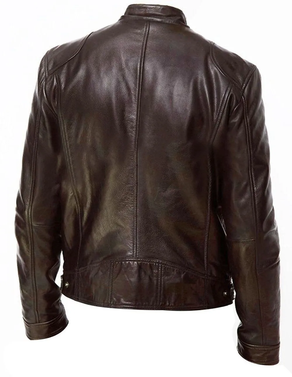 Mens Leather Jacket Genuine Cowhide Leather Vintage Moto Racer Stylish ...