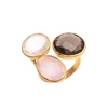 Birthstone Fabulous Ultimate Stylish crystal pink And Smoky 925 Sterling Silver Jewelry Rings