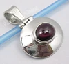 .925 Solid Silver Unseen RED GARNET STONE UNISEX HINGE Pendant Lockets 1.1" 4.0 Grams Fashion Unique Jewelry Manufacturer