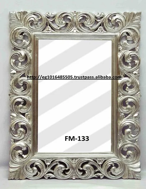
entrance antique mirror, Carved frame ,silver leafs 