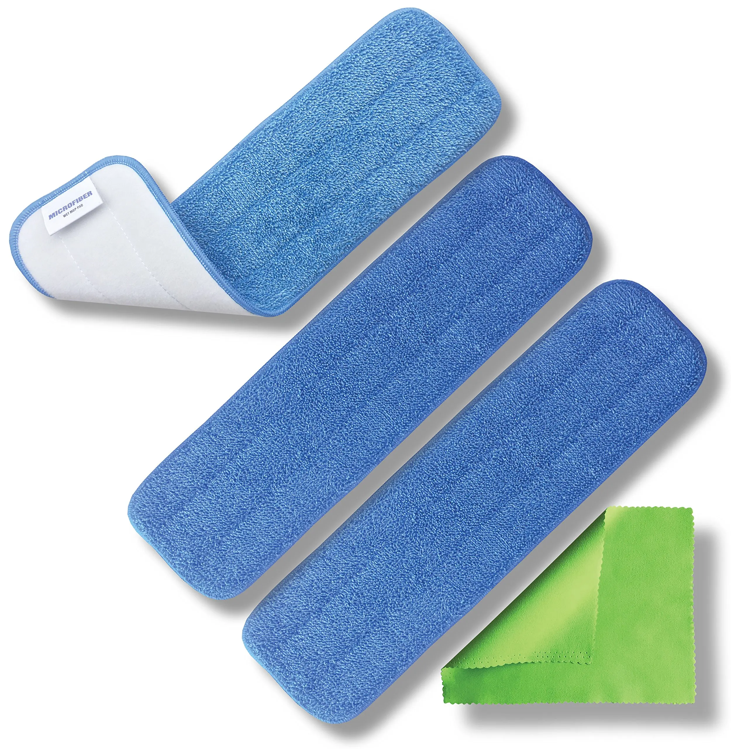 Washable Reusable Dry Home Professional 17 Microfiber Wet and Dry Mop Head Refill 3 Pack for Wet Scrubbing and Dusting Kitchen