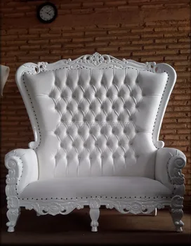 Baroque Highback Wedding Throne Loveseat White Finish Chairs Baroque Highback Wedding Throne Loveseat White Finish Chairs Furniture