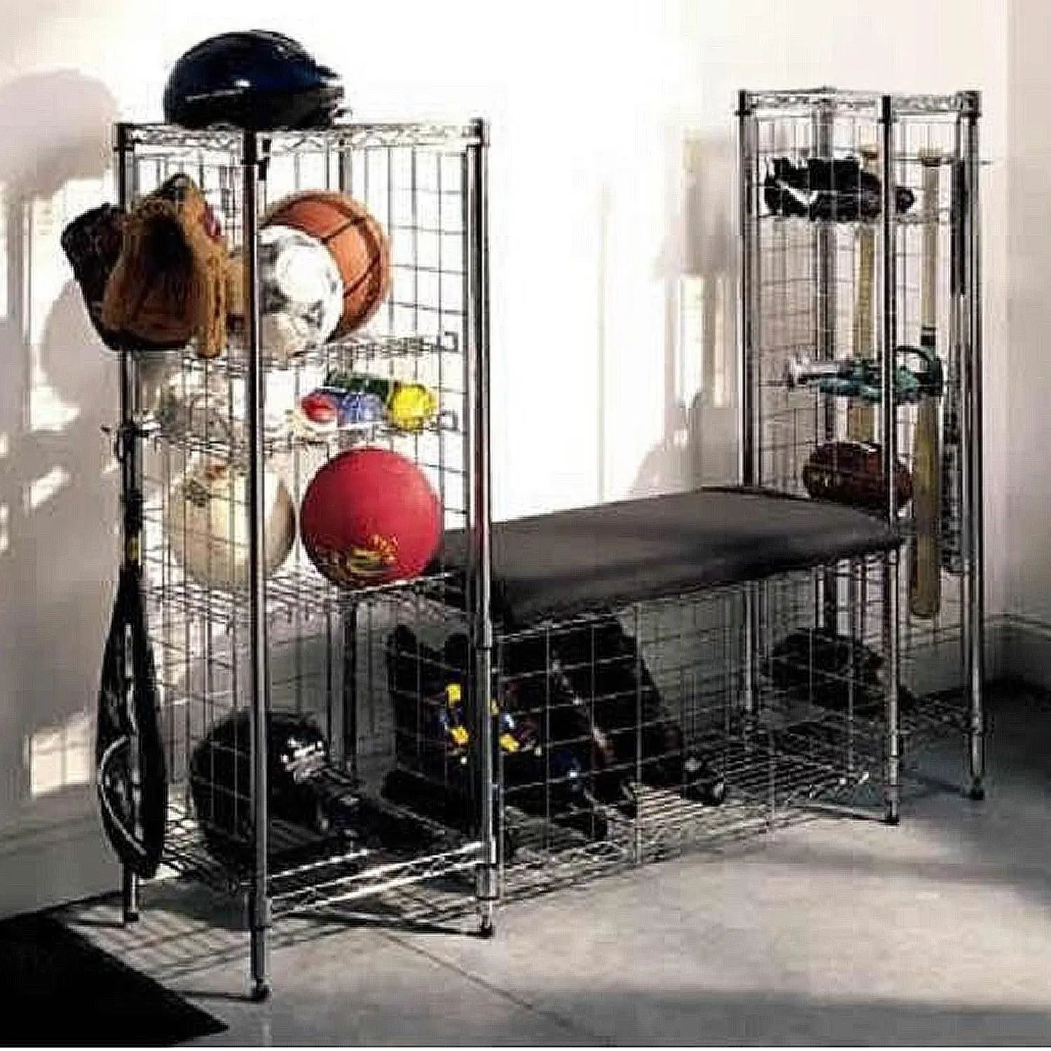 Buy Organize It All Black Sports Storage Bench With Towers Black