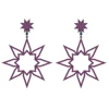 Pave Setting Handmade Star Design Ruby & Sapphire Gemstone Earrings Jewelry