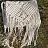Handmade ivory macrame cross body bag - Boho macrame bag-cotton rope bag width 10"x height 8" with tassel with zipper closure an
