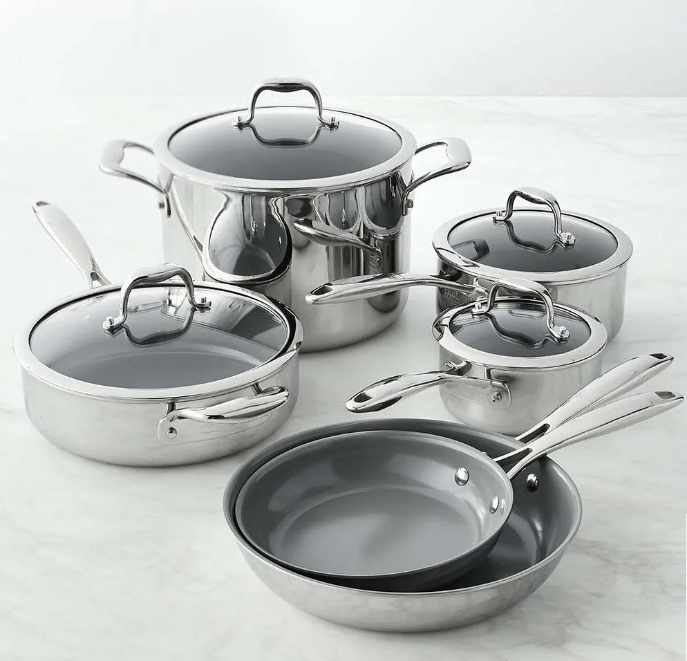 10pcs Pyrex T Shaped Glass Lid Stainless Steel Cookware Sets Buy