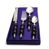Royal Black Beauty with Golden Marks Cutlery set (16 pcs)