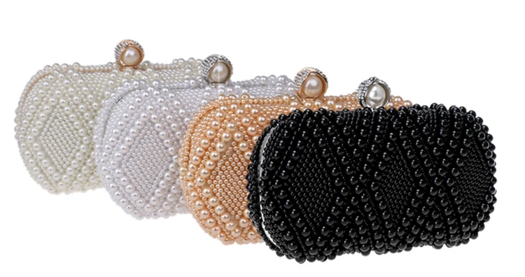 Factory-direct luxury vintage purses evening with pearl handmade lace evening bags wedding style