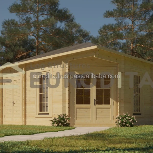 Eurodita Corner Log Cabin With Side Shed Log Cabin Log Cabin Kits