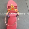 Wholesale Designer Beaded Embroidered Flats - Slippers - Fashion Wear Designer Ladies Footwear - Multi colored Beaded Sandals