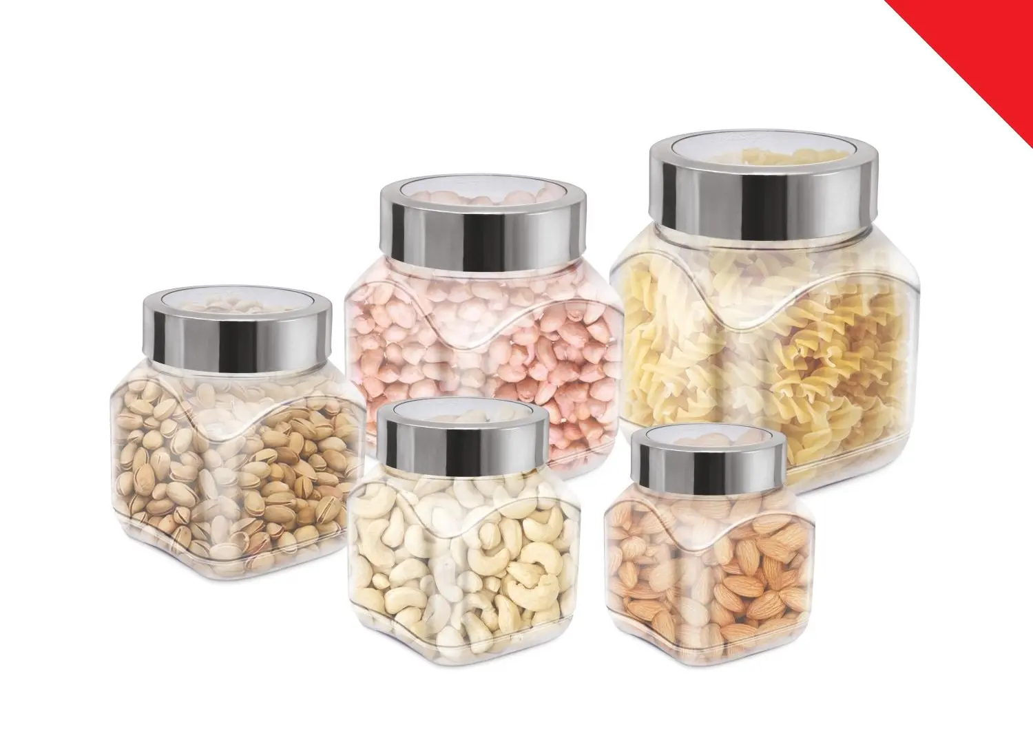 large clear plastic storage jars