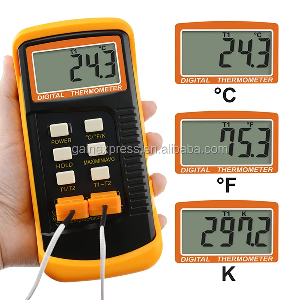 Digital 2 Channels K-type Thermometer 2 Thermocouples 50~1300degc 