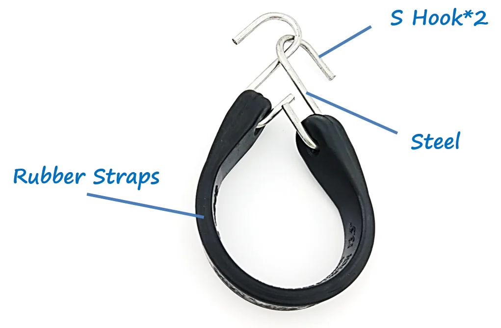 OEM custom natural rubber s hook strap rubber