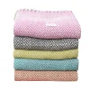Zigzag Textured Weave Cotton Blankets Large Woven Throws