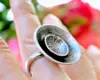 Round design ,concave sphere Oriental Ring