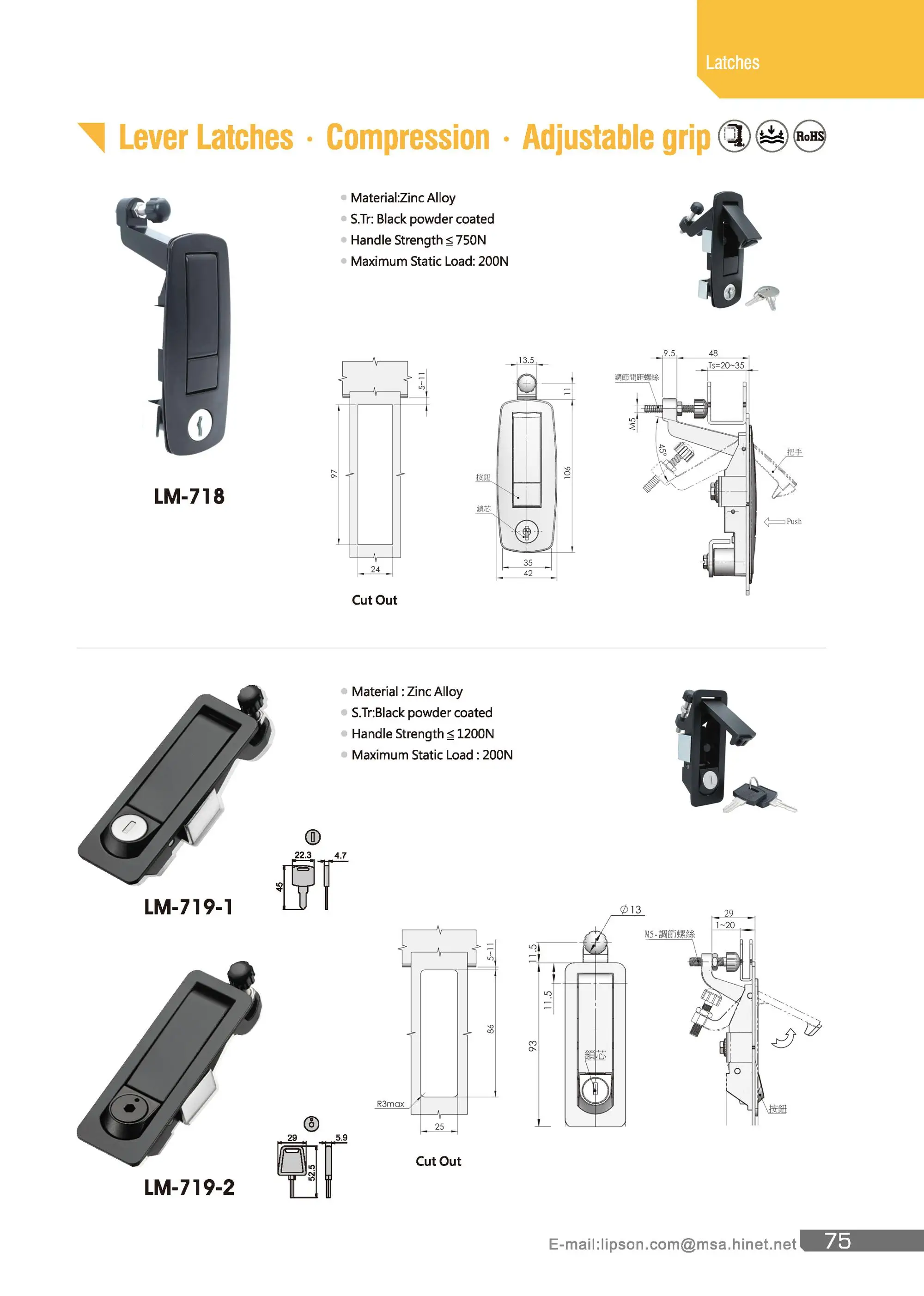 Lipson Lm7191 Electric Machinery Compression Lever Latch