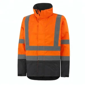 Orange Workwear Uniform Jacket/ With 50 mm Reflective Stripes and Fleece lining/Flame Retardant Orange Workwear Uniform Jacket/ With 50 mm Reflective Stripes and Fleece lining/Flame Retardant