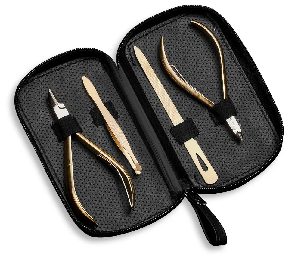 Professional Stainless Steel Manicure Set With Leather Case Md33