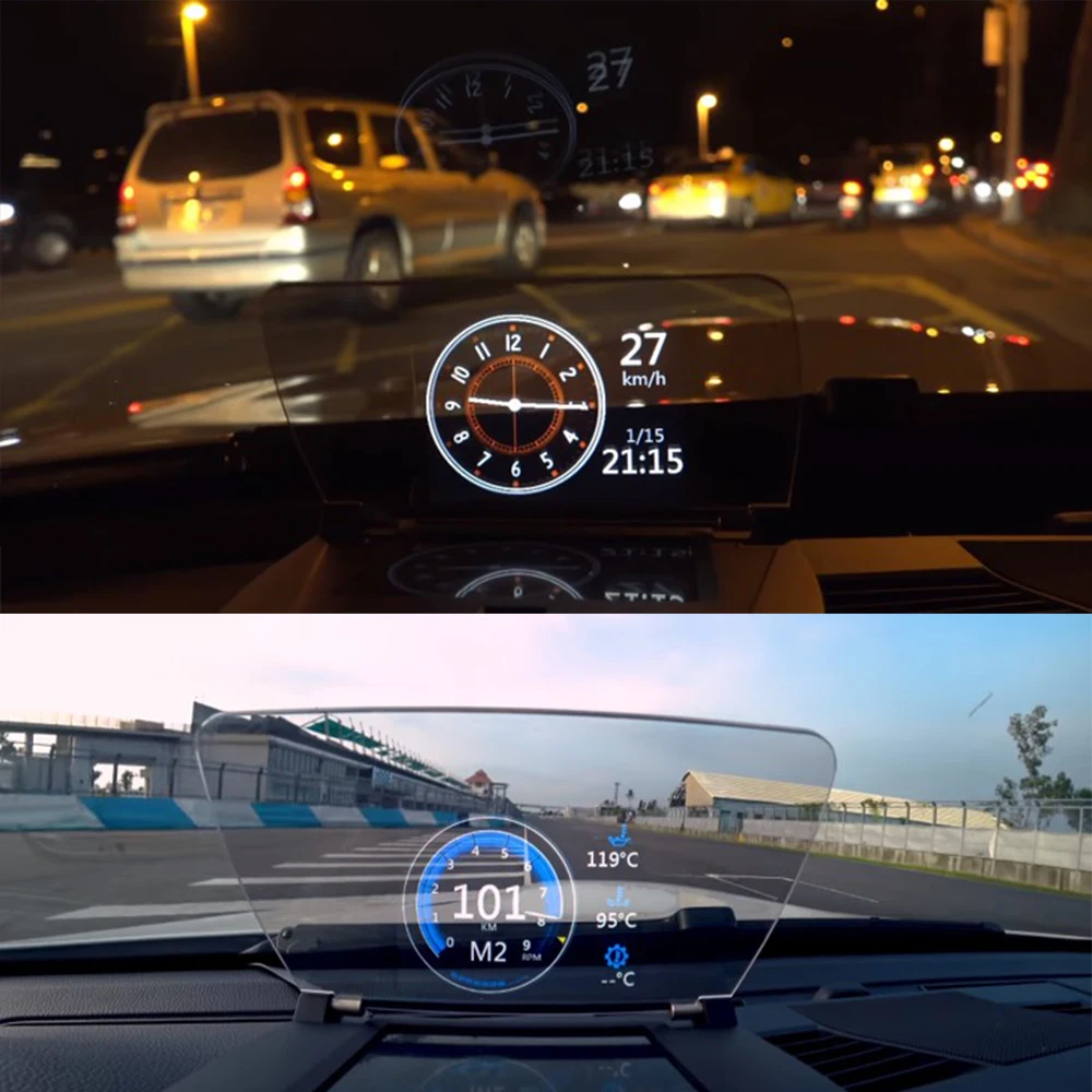 HUD Head Up Display OBD2 Advanced RPM meter Navigation Gesture Controller Acceleration Analysis