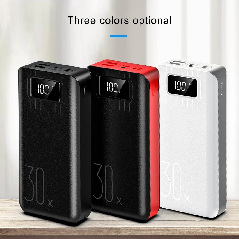 lager capacity 30000mah power bank LCD display 5 USB ports portable powerbank - ANKUX.COM