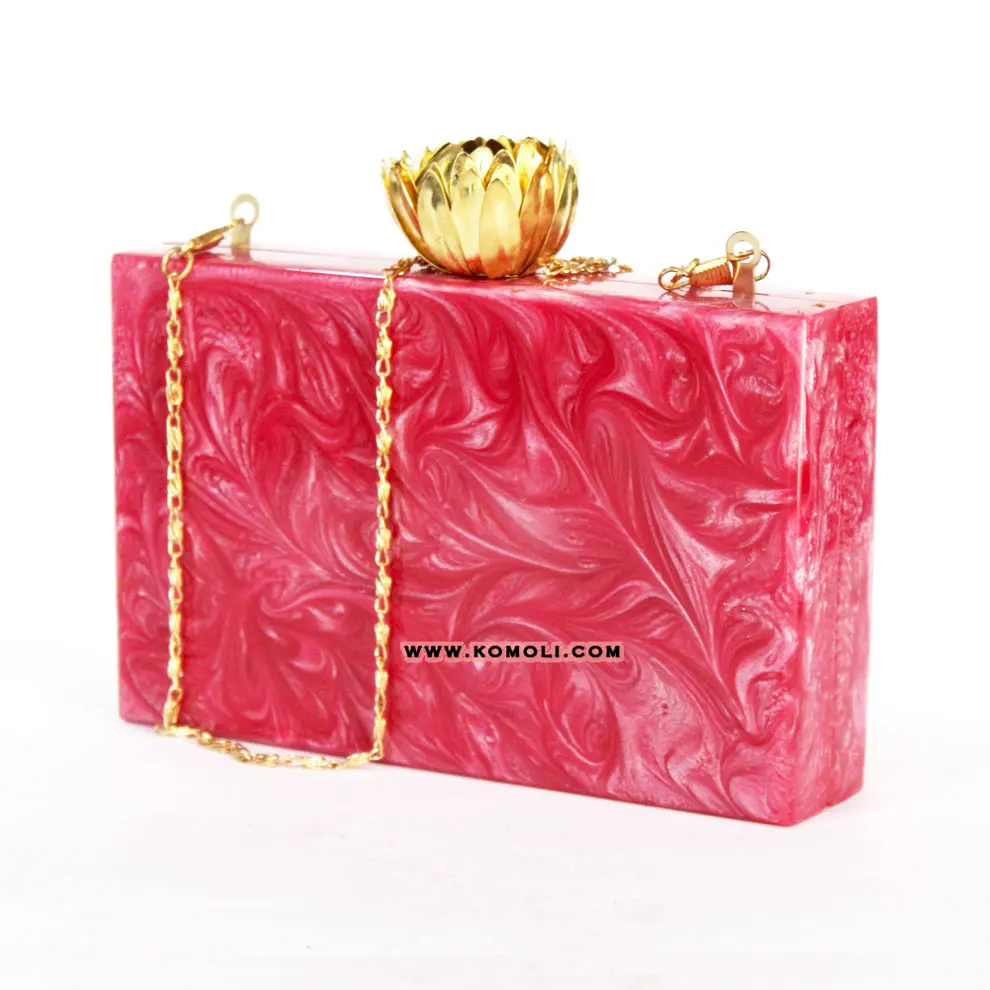 Komoli Female Handmade Resin Box Clutch Purse Party Bag Fashion Jewellery,  Size: Custom