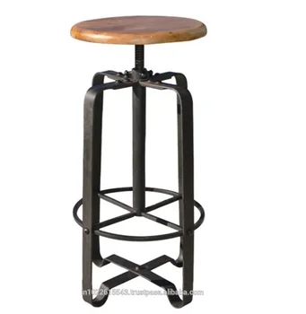 Industrial Metal Bar Stool With Adjustable Height Antique Metal Wood Industrial Bar Stools Buy Vintage Bar Stools Vintage Industrial Metal