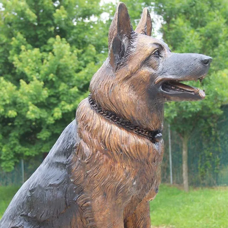 german shepherd puppy statue