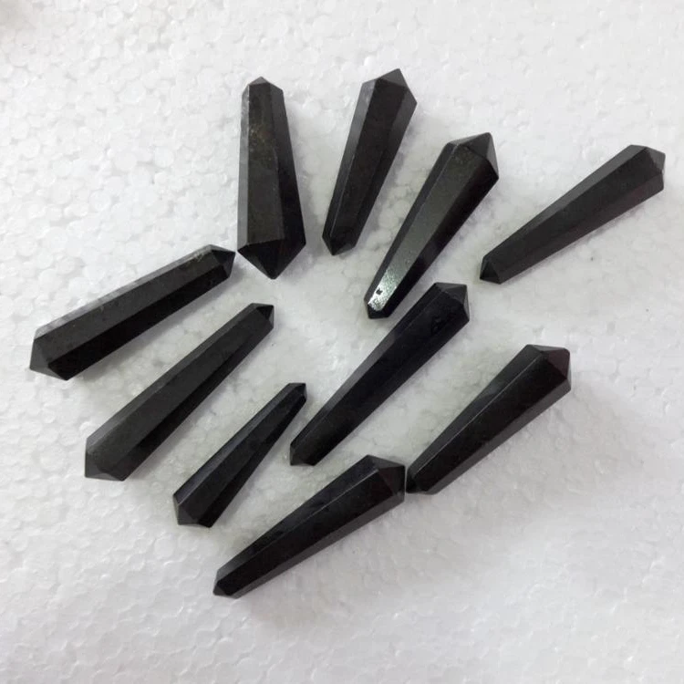 Black Tourmaline Double Terminated Pencil Points Wholesale Double Terminated Gemstone Points
