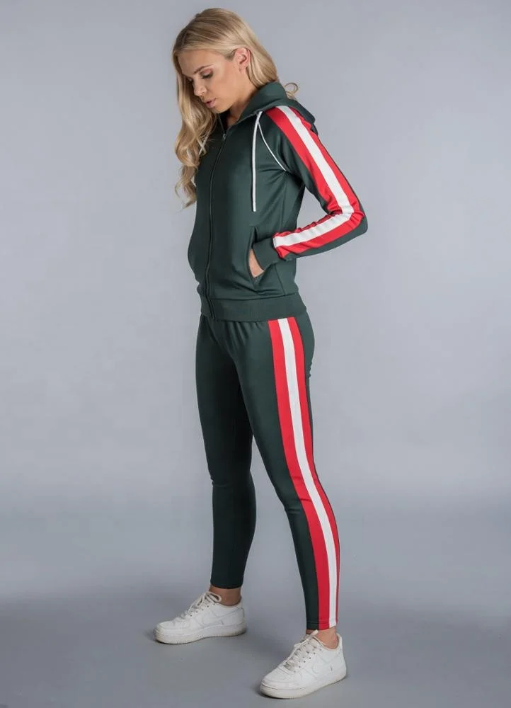 2019 Zip Poly Hoodie Green Red White Women Tracksuits - Buy Women Track