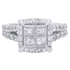 2 TW Quad Princess-Cut Diamond Engagement Ring in 14K White Gold