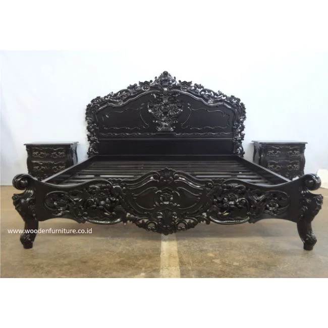 Rococo Bed Frame French Provincial Bedroom Furniture Antique Reproduction Wooden Bed European Bedroom Vintage Home Furniture Buy Black French