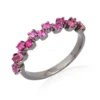 Genuine Ruby Gemstone Engagement Band Ring 925 Sterling Silver Handmade Wedding Jewelry Gifts for Her
