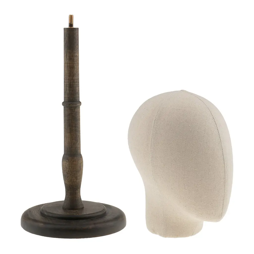 B Blesiya 24 Canvas Mannequin Head for Wigs Hat Making Display Holder W//Tripod Stand
