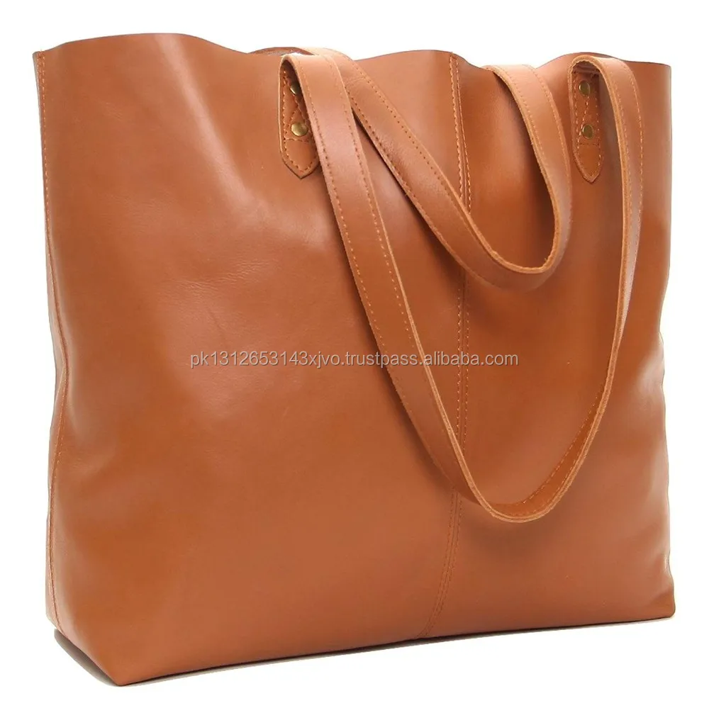 plain leather tote