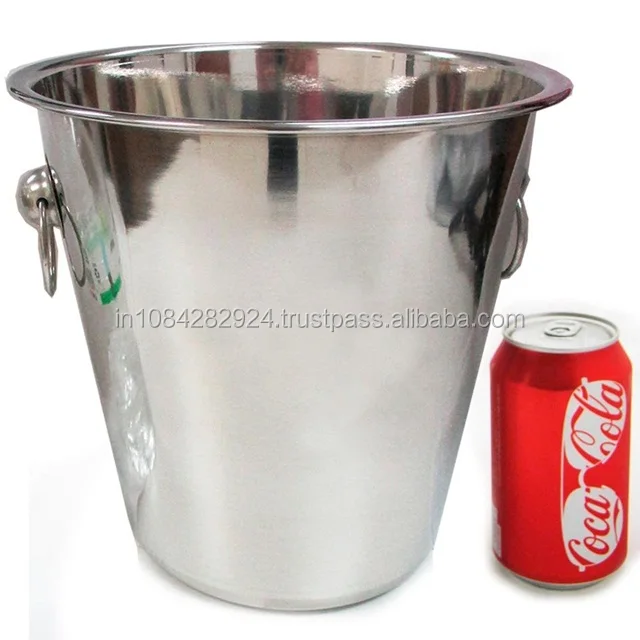 Steel Metal Large Beer Bucket Chiller Drinks Ice Bucket Grey Metal NEW