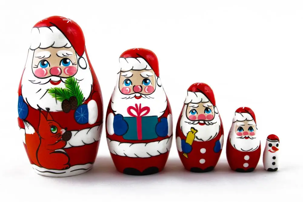 russian nesting dolls santa claus