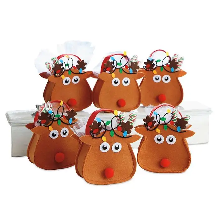 Christmas Reindeer Felt Party Treat Bags - Buy Felt Bags,Christmas Felt ...
