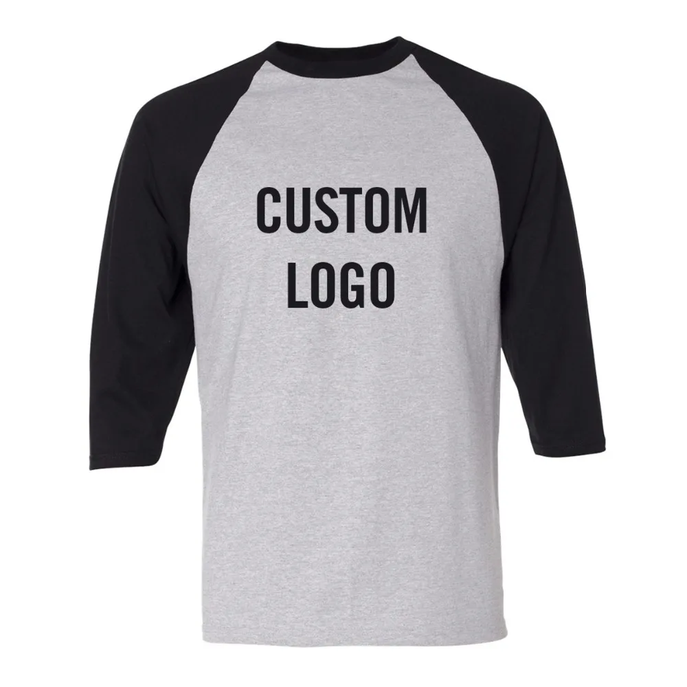 New Fashion 100 Cotton Raglan Sleeve Men's 3/4 Sleeve Custom Baseball
