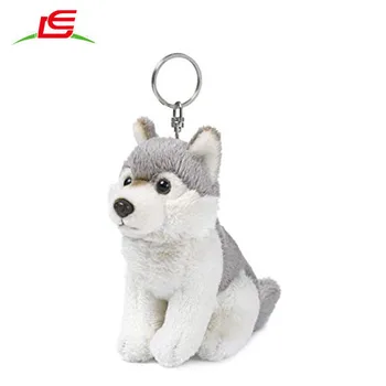 wolf keychain plush