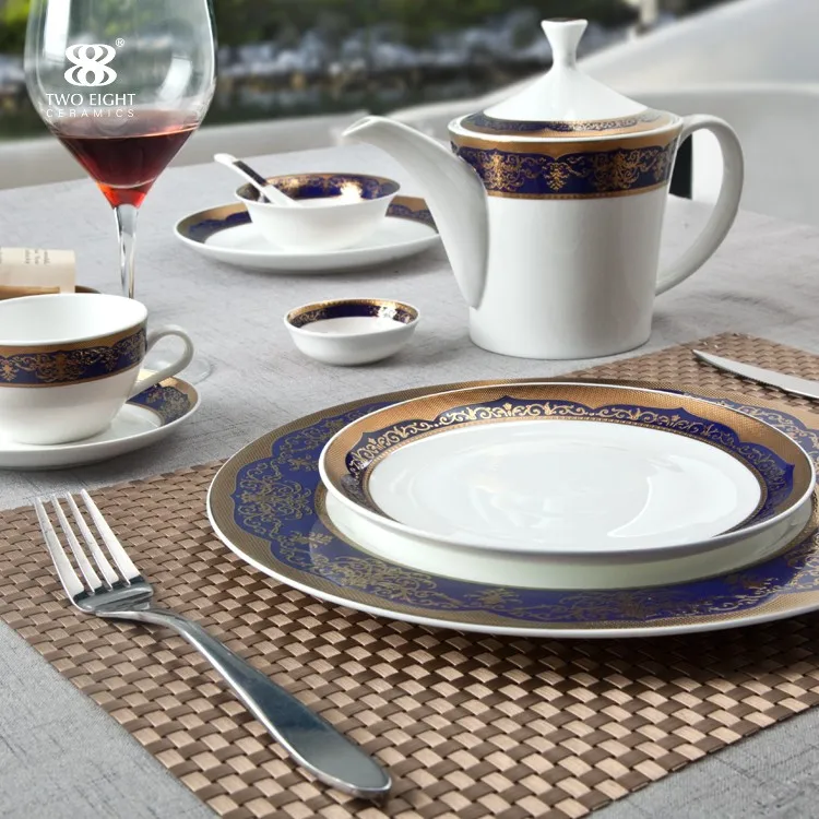 product-Fine Bone China luxurygold decal BBcoupe Plate round server-Two Eight-img-4