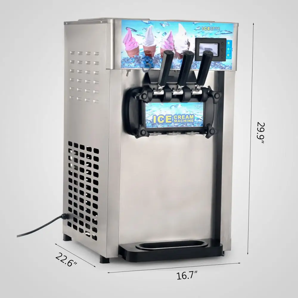commercial frozen yogurt machine , soft ice cream machine with 3 flavor 110V
