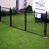 Residential Black Chain Link Double Drive Gate.