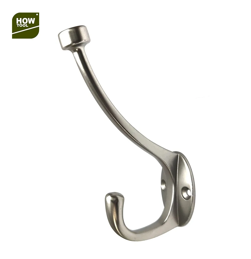 Satin Chrome Dual Vintage Coat Hook For Closet Buy Heavy Duty Nickel