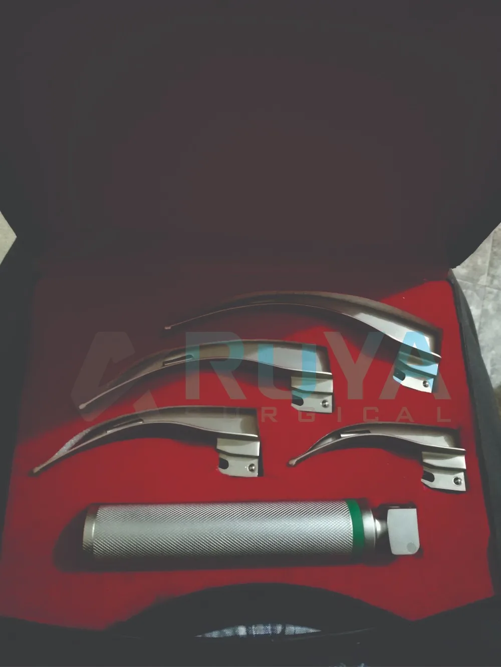 Macintosh Stainless Steel Fiber Optic Led Light Laryngoscope Blade Set