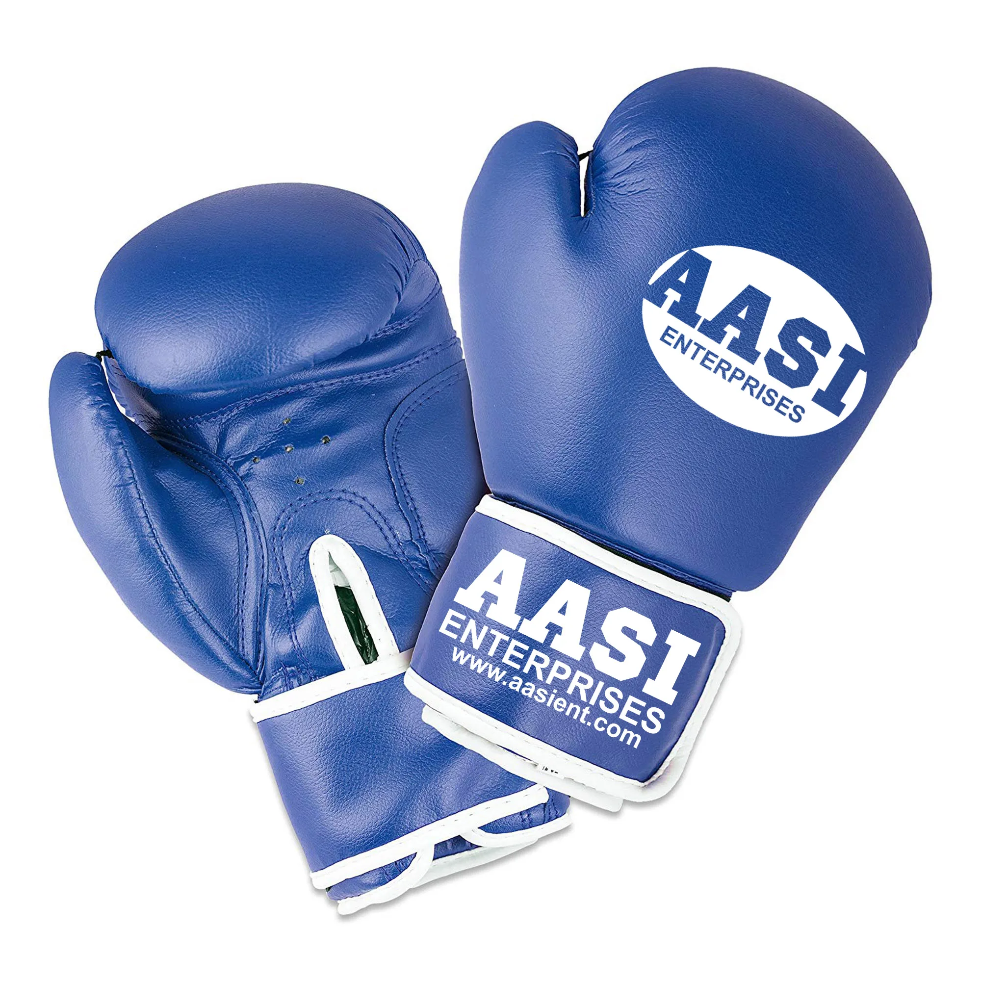 Muay Thai Leather Boxing Gloves Blue 12oz Customized Logo Buy Muay