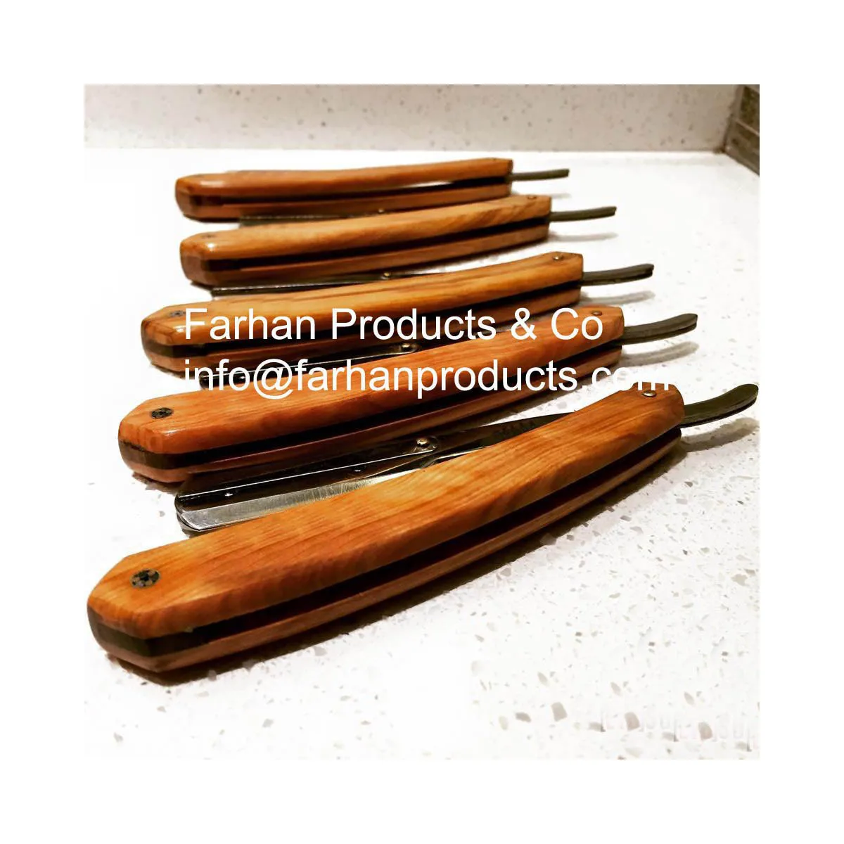 Barber Salon Straight Cut Straight Razor Shave Knife Color Wood Handle