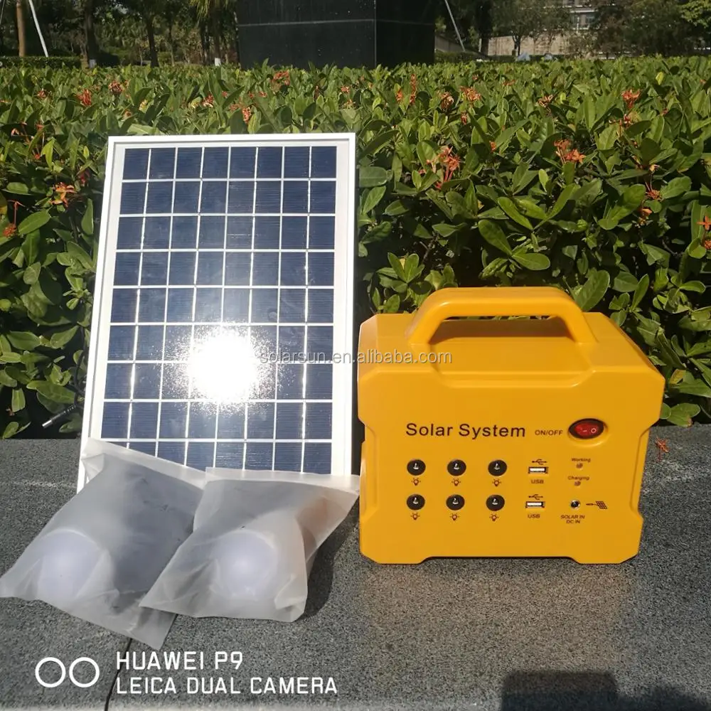 home mobile charging 10 W solar led light kits solar panel system mini solar system for Africa