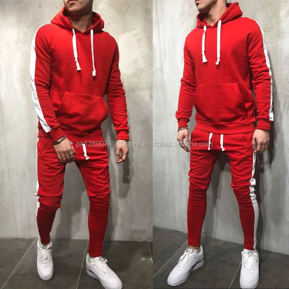 all red polo sweat suit