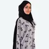 2019 High Quality Custom Fabric Women NEW DUBAI FASHION LATEST DESIGN ABAYAS Computer laser cut design on front and sleeves