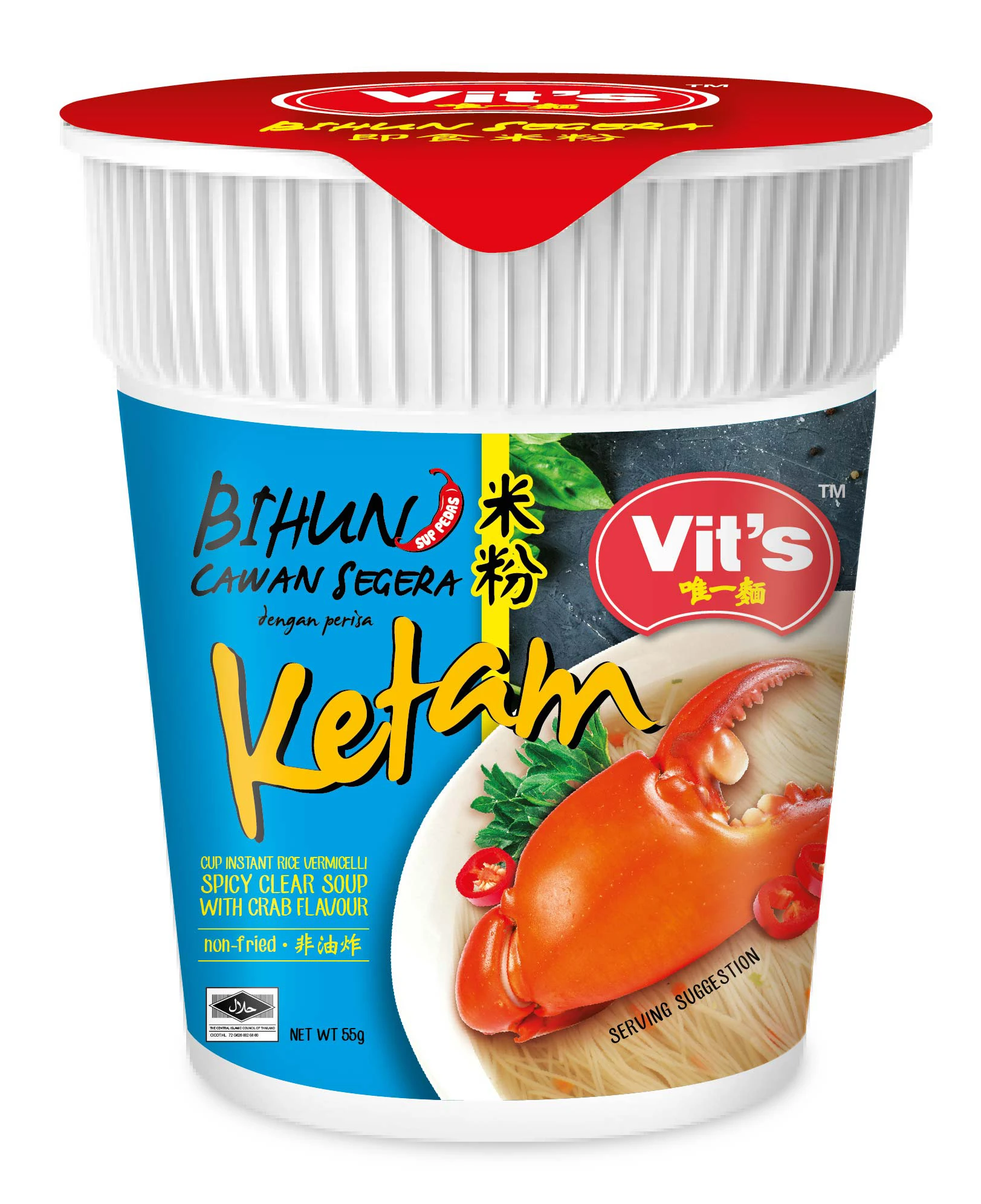 
Instant Vermicelli Noodle Spicy Clear with Crab Flavour 